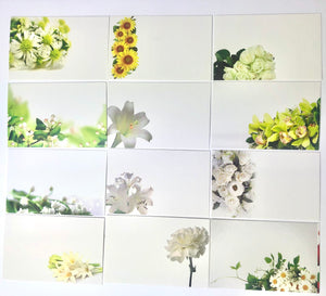 Neutral Florals (Pack of 12) Florist Message Cards small 6 x 9cm