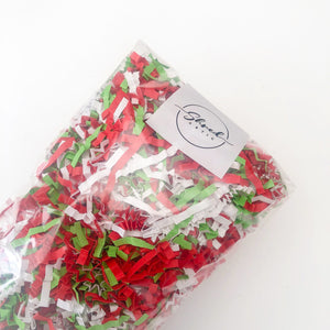 ShredAstic®️ Red, White, Green Xmas ZigZag Crinkle Paper Mix