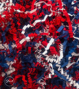 ShredAstic®️ red white blue ZigZag Crinkle Paper Mix