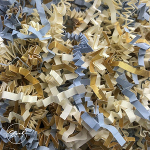 ShredAstic®️ Dove Grey, Gold & Ivory ZigZag Crinkle Paper Mix