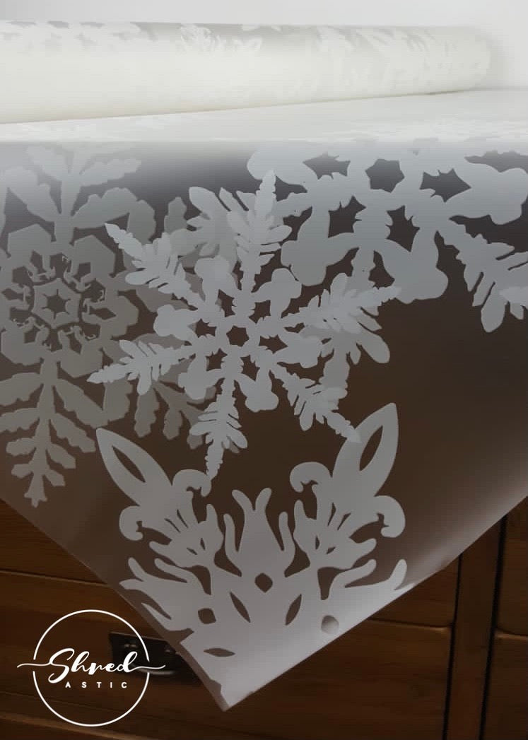 ShredAstic®️ Frosted White Snowflake Cellophane